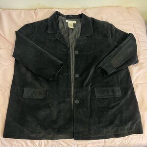 Women 3x Black Suede Leather Jacket